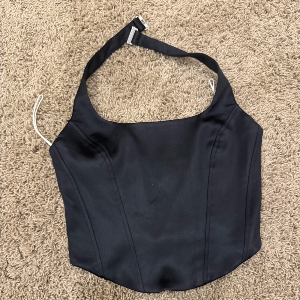 Aritzia wilfred satin bustier corset top